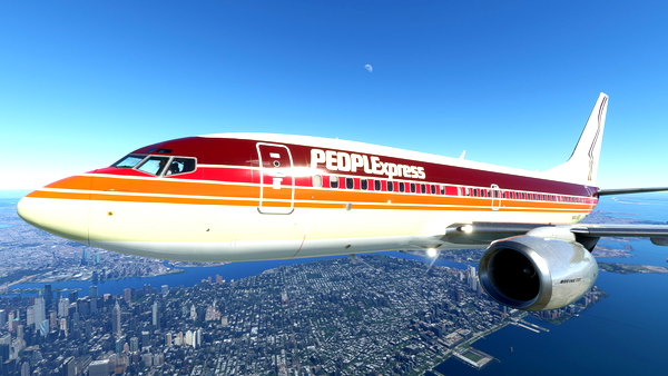 PMDG 737-700 /w cabin People Express (N411PE) - for Microsoft Flight Simulator