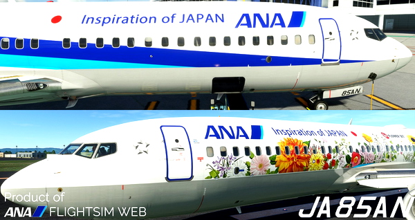 PMDG NG3 ANA 737-800 JA85AN (Regular/Tohoku Flower JET) Repaint - for Microsoft Flight Simulator