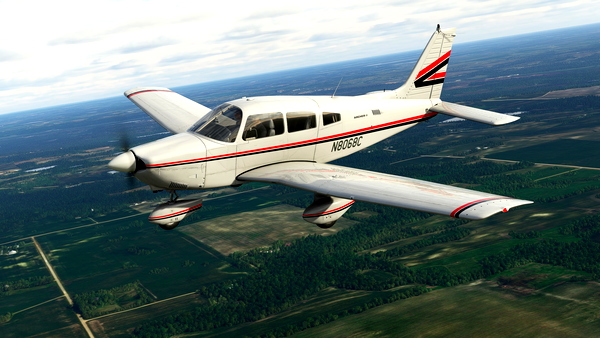 Red and Black Livery for Carenado Piper Archer - for Microsoft Flight Simulator