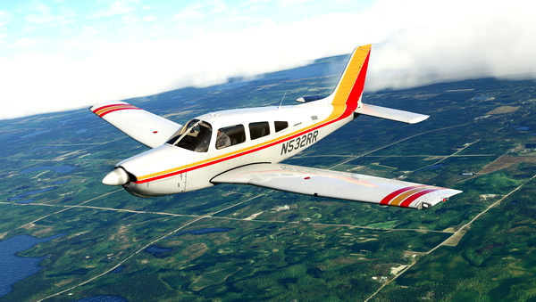 Retro Red Livery for Carenado Piper Arrow III - for Microsoft Flight Simulator