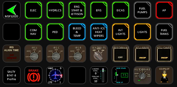 SALTY B747-8 STREAMDECK XL PROFILE (need Lorby's AXIS and OHs) - for Microsoft Flight Simulator