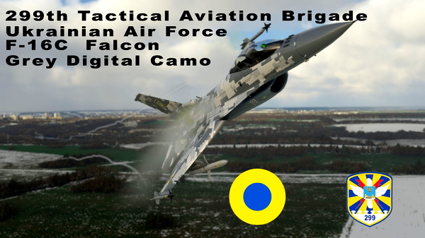 SC Designs F-16C in Ukrainian Air Force Grey Digital Camo livery (Fictional) - for Microsoft Flight Simulator