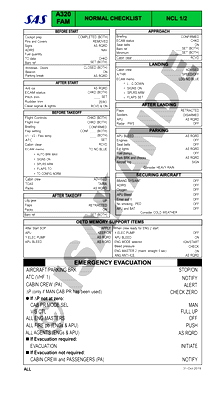 Scandinavian Airlines - A320Family Checklist - for Microsoft Flight Simulator