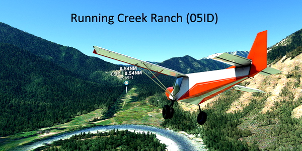Short VFR - Idaho - Moose Creek to Running Creek Ranch - for Microsoft Flight Simulator