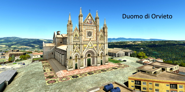 Short VFR - Italy - Duomo di Orvieto - Civita di Bagnoregio - for Microsoft Flight Simulator