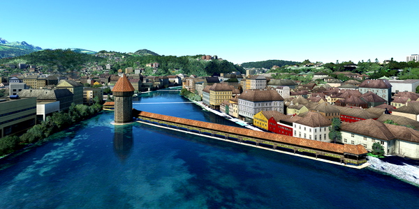 Short VFR - Switzerland - Lucerne - Chapel Bridge - for Microsoft Flight Simulator