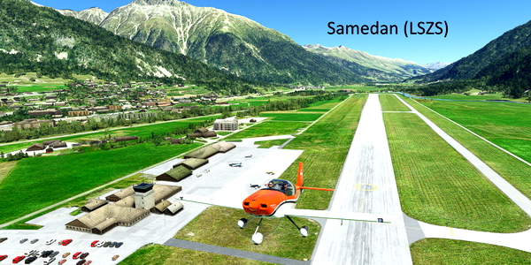 Short VFR - Switzerland - Samedan Airport - for Microsoft Flight Simulator