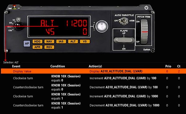SPAD.neXt Airbus A310 Saitek Panels Profile - for Microsoft Flight Simulator