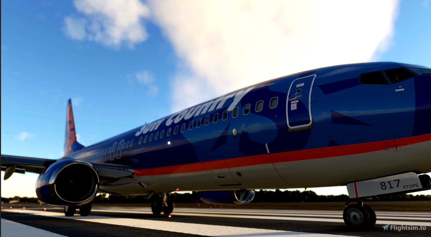 Sun Country N817SY BW PMDG 737800 4K w/ PMDG Config for Microsoft