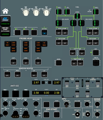 Touch Portal - IniBuilds A310 Overhead Panel - for Microsoft Flight Simulator
