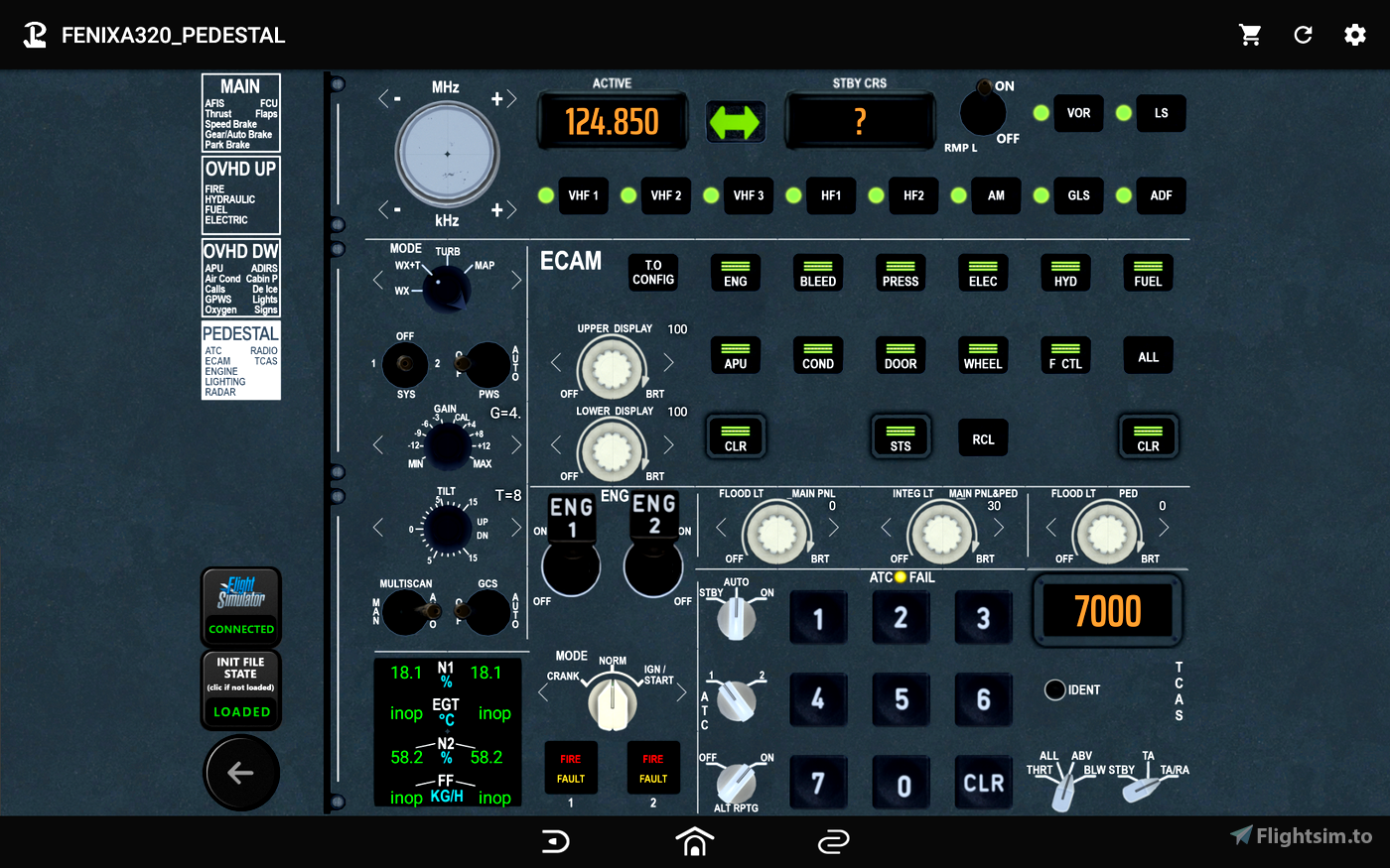 Touch Portal pages for Fenix Simulations A320 for Microsoft Flight ...