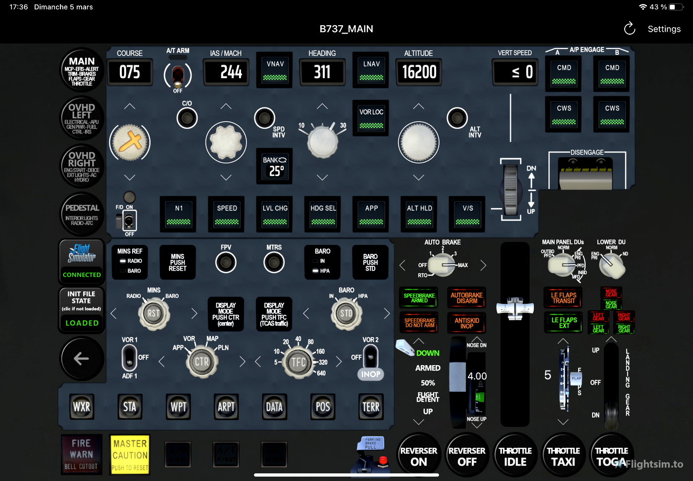 Touch Portal pages for PMDG 737 series for Microsoft Flight Simulator ...