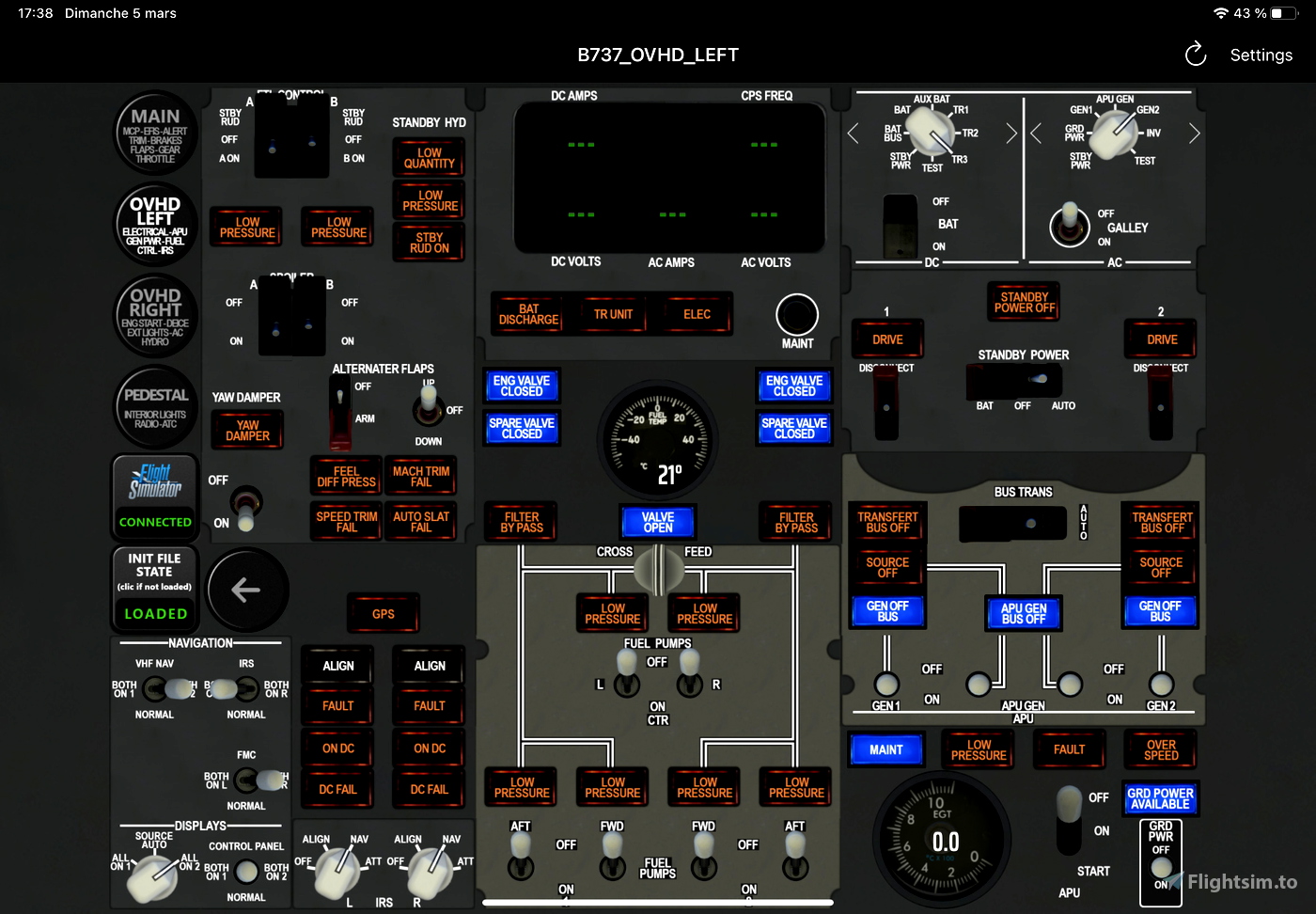 Touch Portal pages for PMDG 737 series for Microsoft Flight Simulator ...