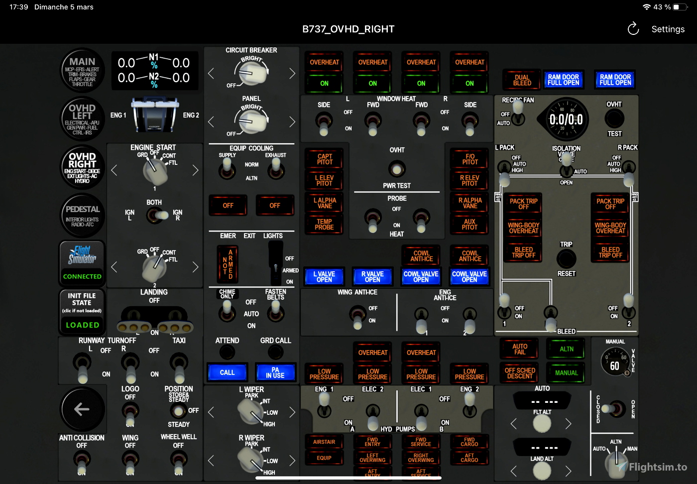 Touch Portal pages for PMDG 737 series for Microsoft Flight Simulator ...