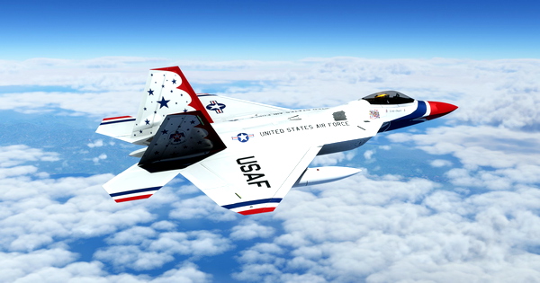 US Air Force / USAF "ThunderBirds 1" Top Mach Studios F-22A - for Microsoft Flight Simulator