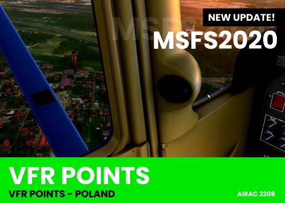 VFR Points in Poland FIR - Airac 2208 chimneys - for Microsoft Flight Simulator