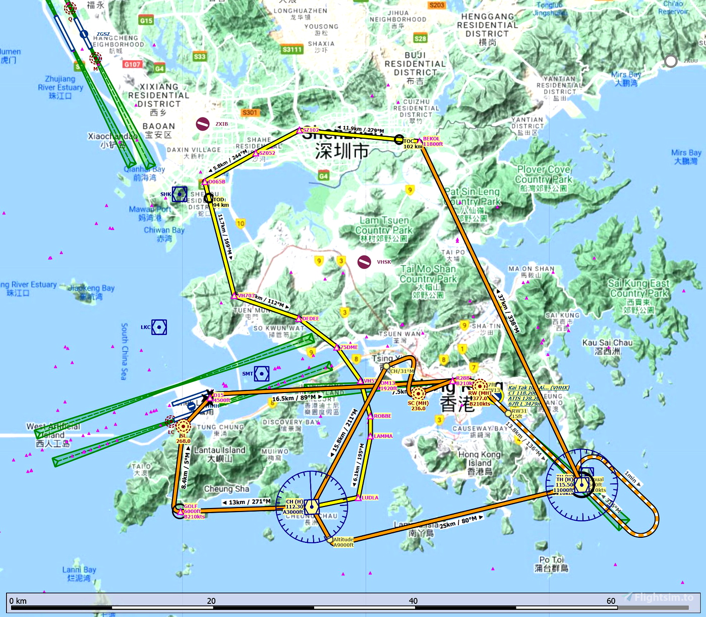 VHHX Kai Tak Hong Kong Flight Plan Pack for Microsoft Flight Simulator ...