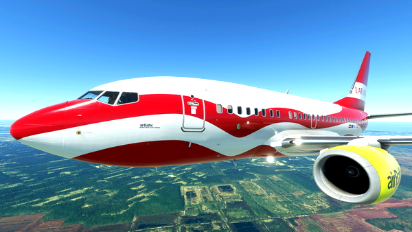PMDG 737-600 airBaltic - 100 years Latvija (YL-CSL) - for Microsoft Flight Simulator