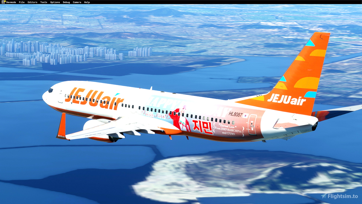 [8K] PMDG B737800 JEJU AIR BTS JIMIN LIVERY for Microsoft Flight