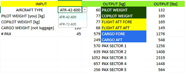 ATR 42/72-600 smart loadsheet generator - for Microsoft Flight Simulator