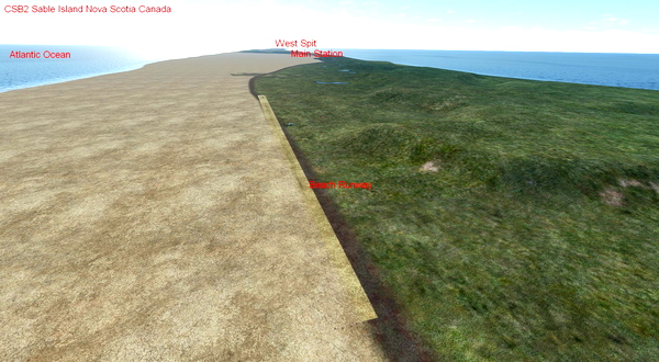 CSB2 Sable Island, Nova Scotia, Canada airstrip scenery addition - for Microsoft Flight Simulator