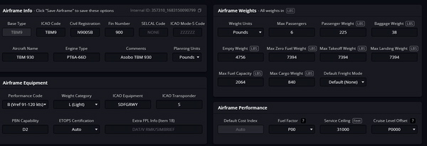 Daher TBM 930 Simbiref Profile - for Microsoft Flight Simulator