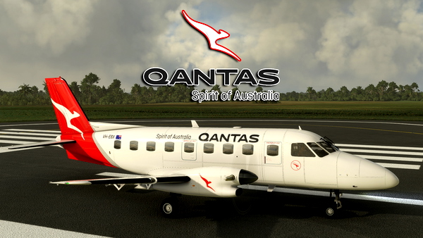 EMB110-P1 Bandeirante Qantas "VH-EBX" (Fictional) - for Microsoft Flight Simulator