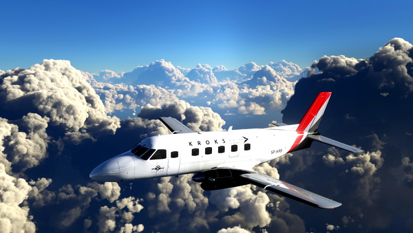 EMBRAER 110 - KROKS AIRLINE WHITE - for Microsoft Flight Simulator