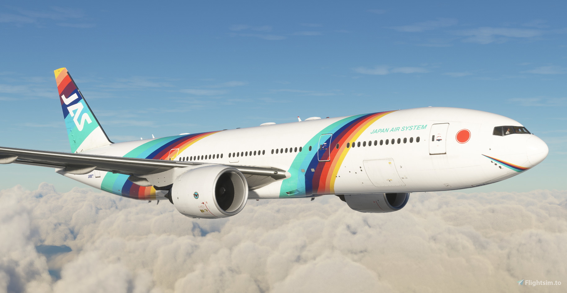 Japan Air System JA8977 (Rainbow Seven) | CS Boeing 777-200 [4K