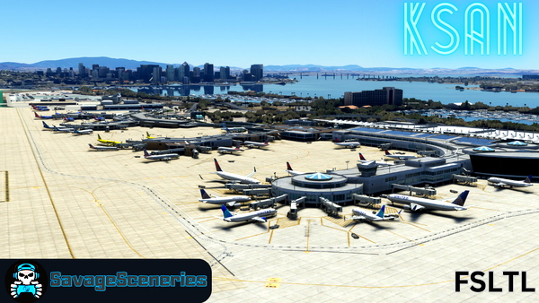 KSAN FSLTL Static Aircraft - for Microsoft Flight Simulator