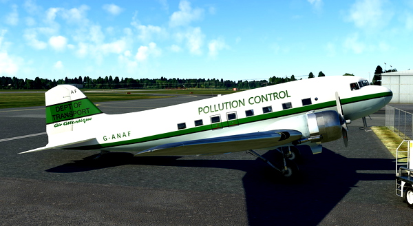 DC-3 Air Atlantique livery leased to the Dept of Transport Pollution Control. - for Microsoft Flight Simulator