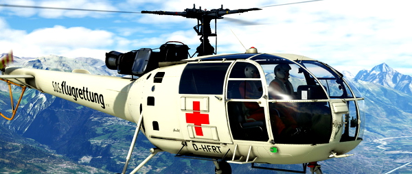 SA316B - Alouette III Flugrettung Livery Float and wheel - for Microsoft Flight Simulator