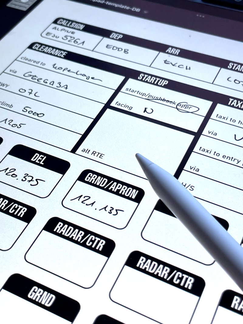 VATSIM Scratchpad Template for Microsoft Flight Simulator MSFS