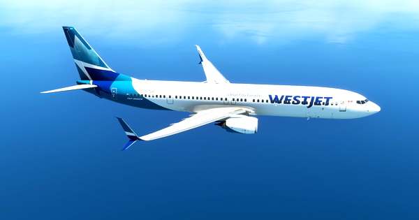 WestJet "2018 livery" PMDG B737-900ER Scimitar winglets - for Microsoft Flight Simulator