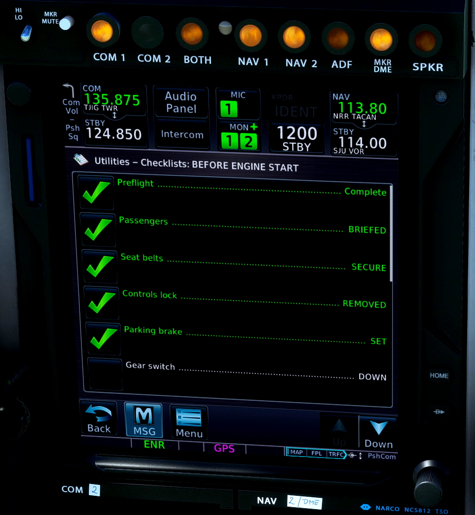 A2A Comanche 250 TDS Checklist for Microsoft Flight Simulator | MSFS