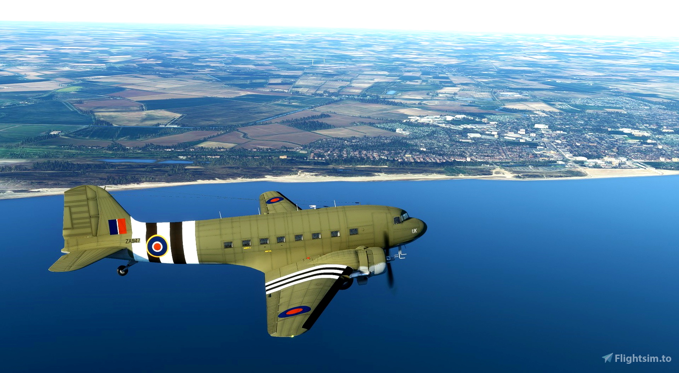 Douglas Dc 3 Royal Air Force Bbmf Za947 For Microsoft Flight Simulator