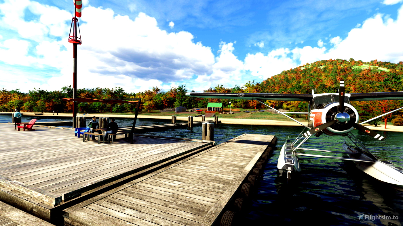 Huron Mountain Club cabin and float plane dock (fictional) for ...