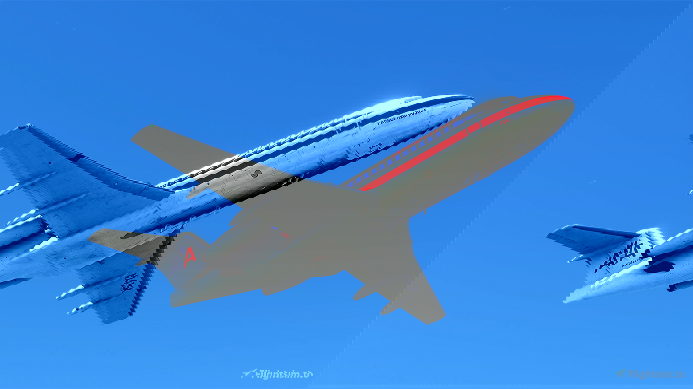Just Flight Fokker F28 4000 American Airlines N1415K Luxe Jet 8K