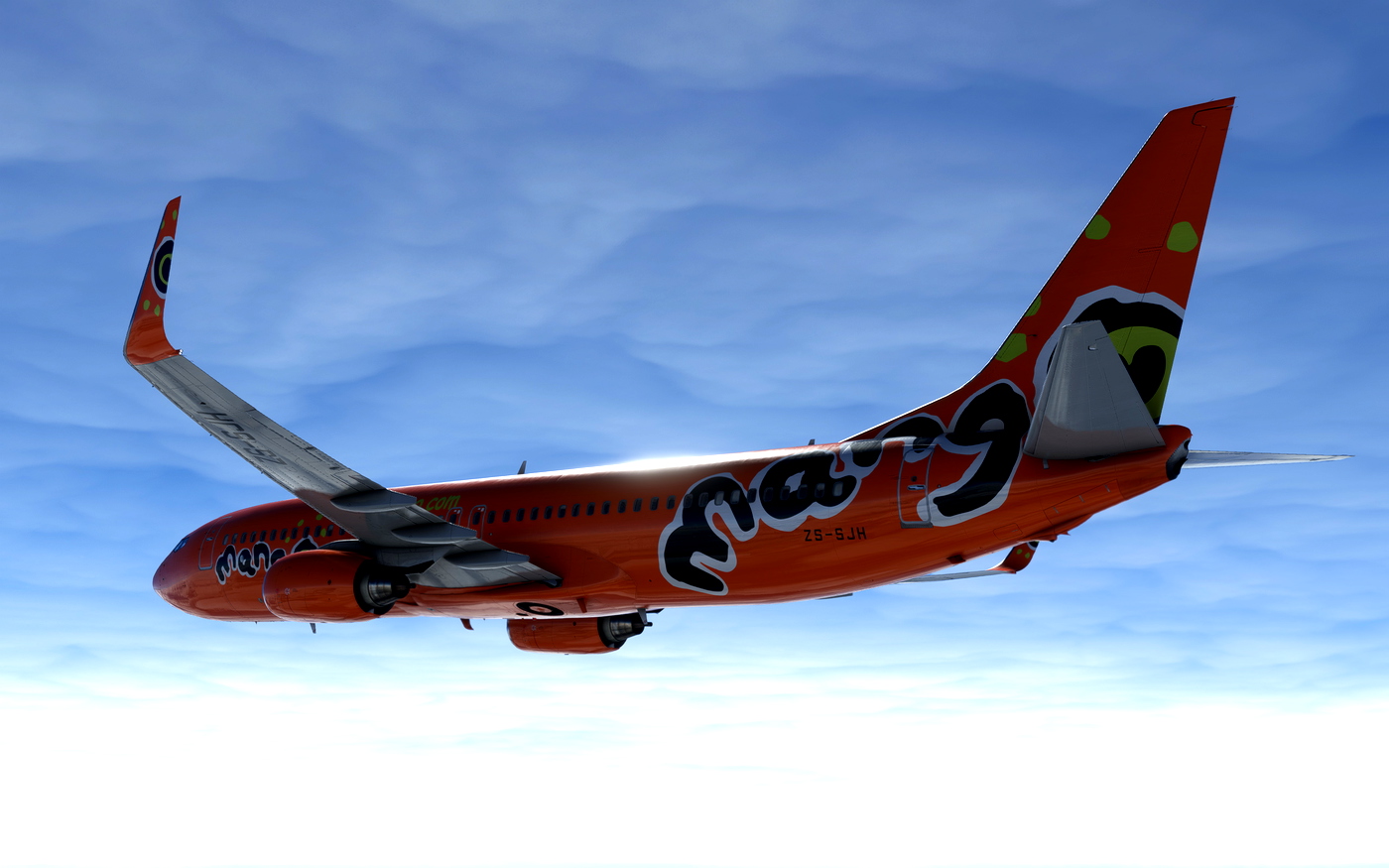 Mango Airlines Boeing 737-800 PMDG BW ZS-SJH for Microsoft Flight ...
