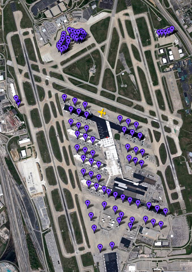 PILOT2ATC KSDF Louisville, KY USA, taxiways & gates. UPS world Hub