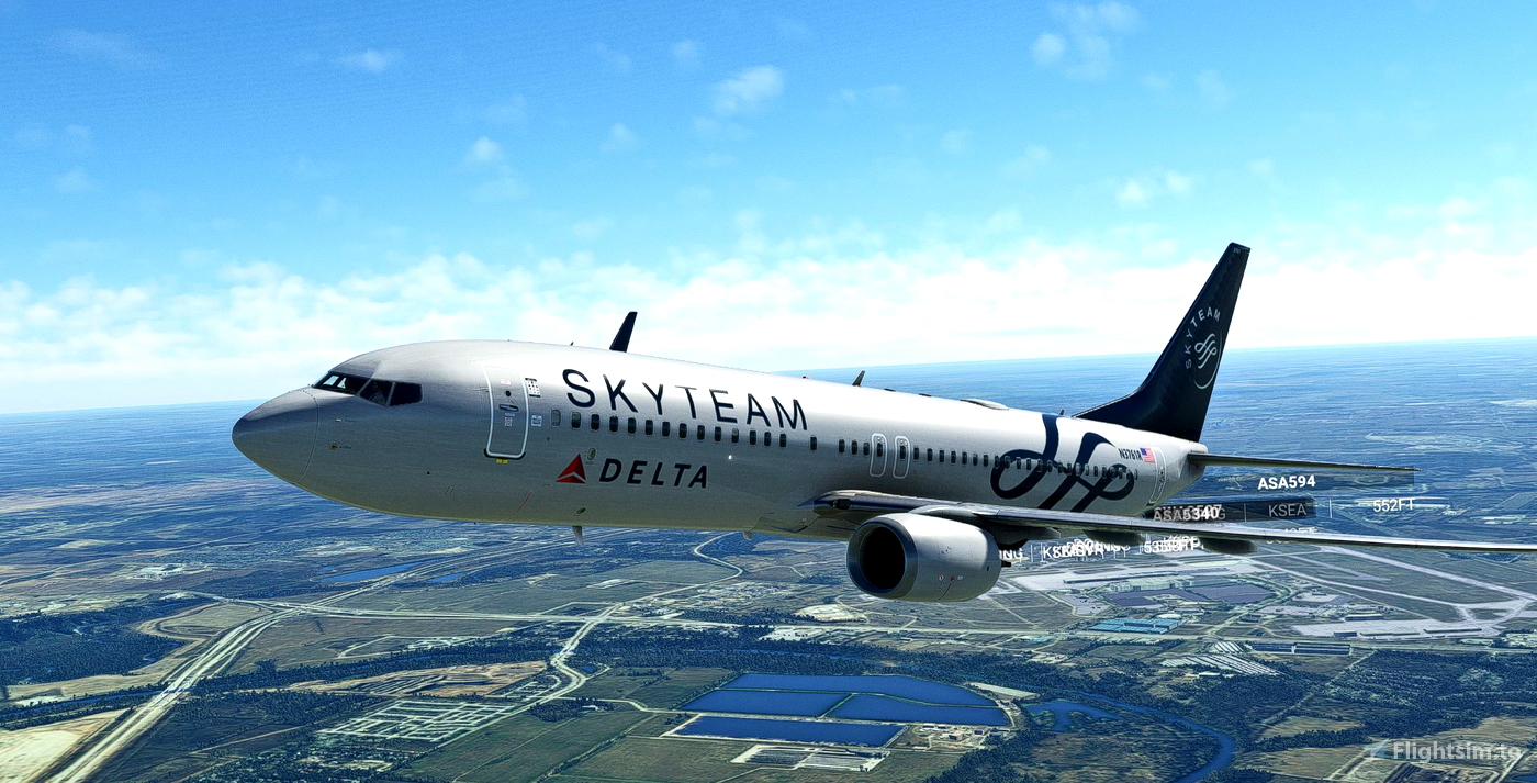 PMDG 737-800 Delta Air Lines (Skyteam Livery) N3761R for Microsoft ...