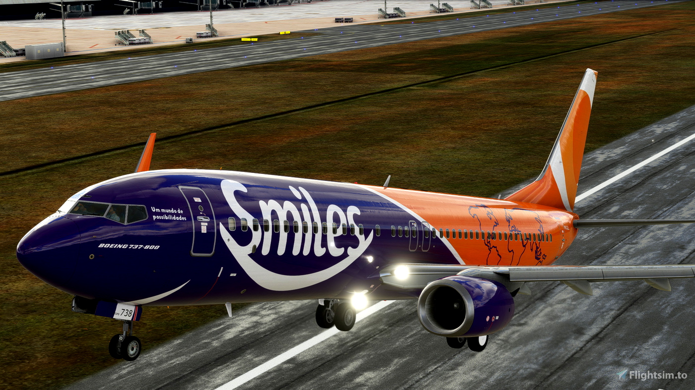 PMDG 737800 Gol Smiles FIC for Microsoft Flight Simulator MSFS