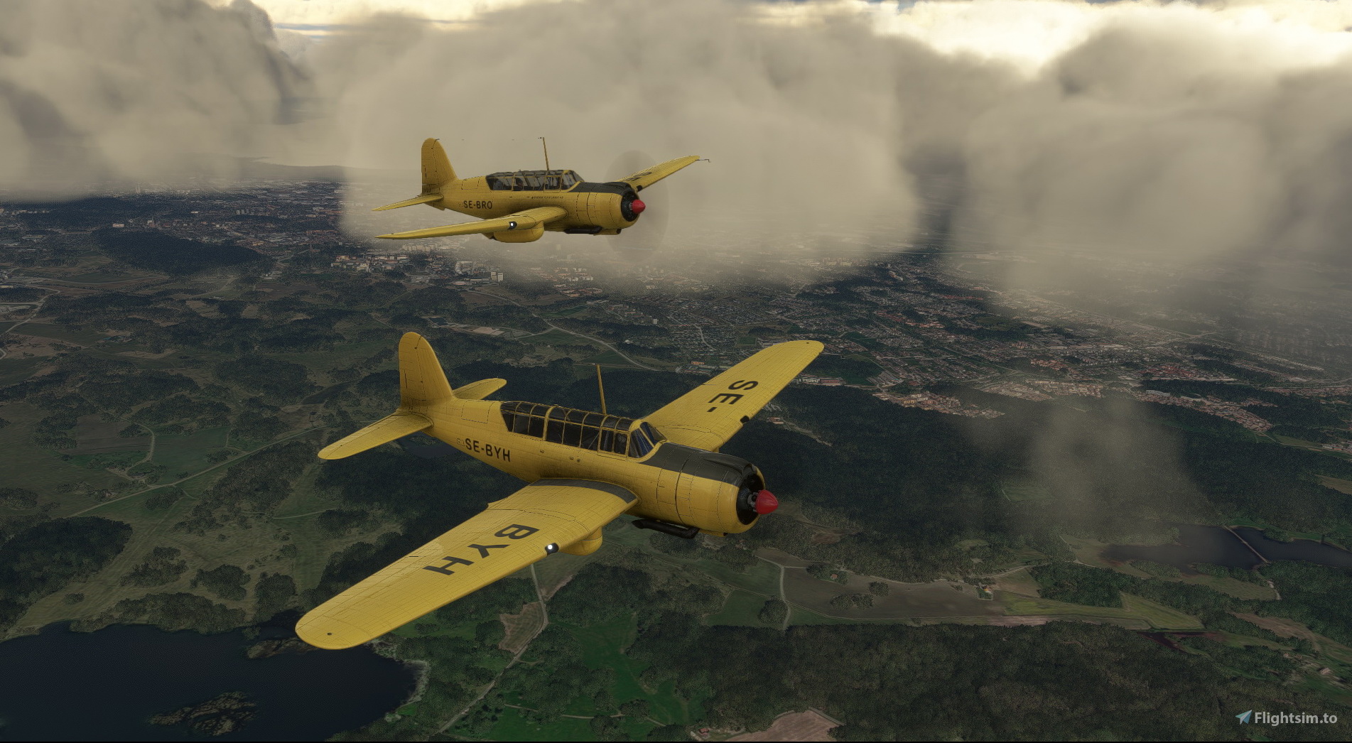 SAAB B17 SE-BRO Svensk Flygtjänst For Microsoft Flight Simulator | MSFS