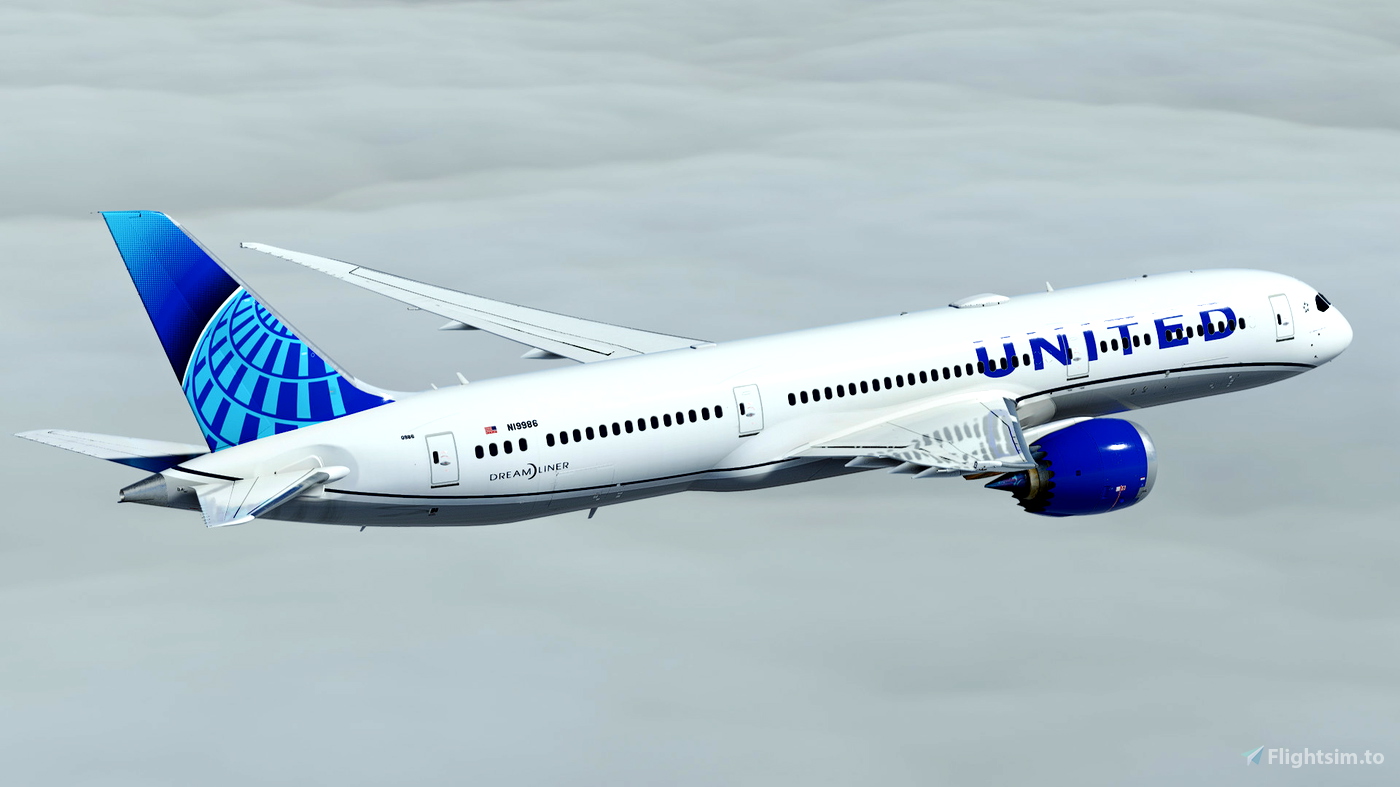 United Airlines N19986 | Boeing 787-9 | (8K + 4K) для Microsoft Flight ...