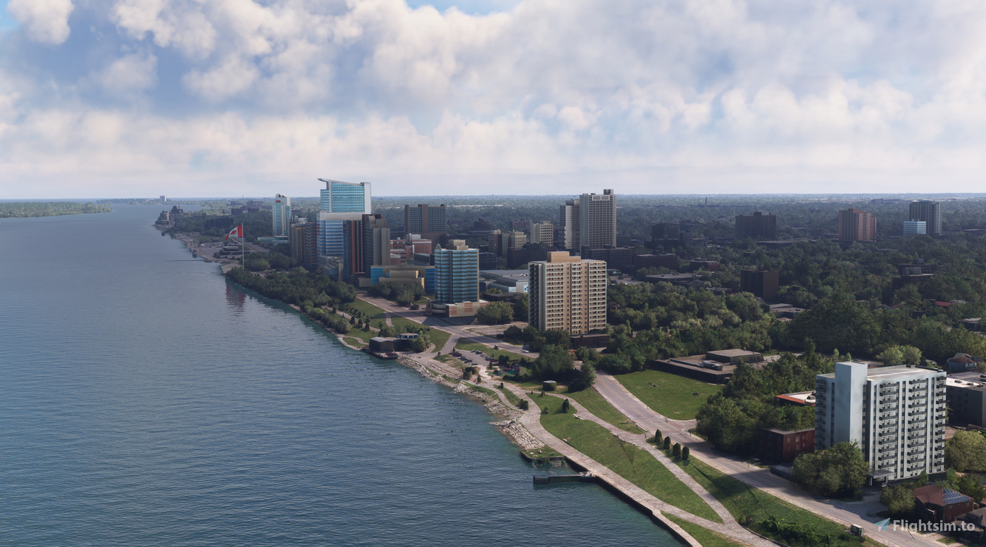 Dfflyer Direct Detroit & Windsor City Pack for Microsoft Flight