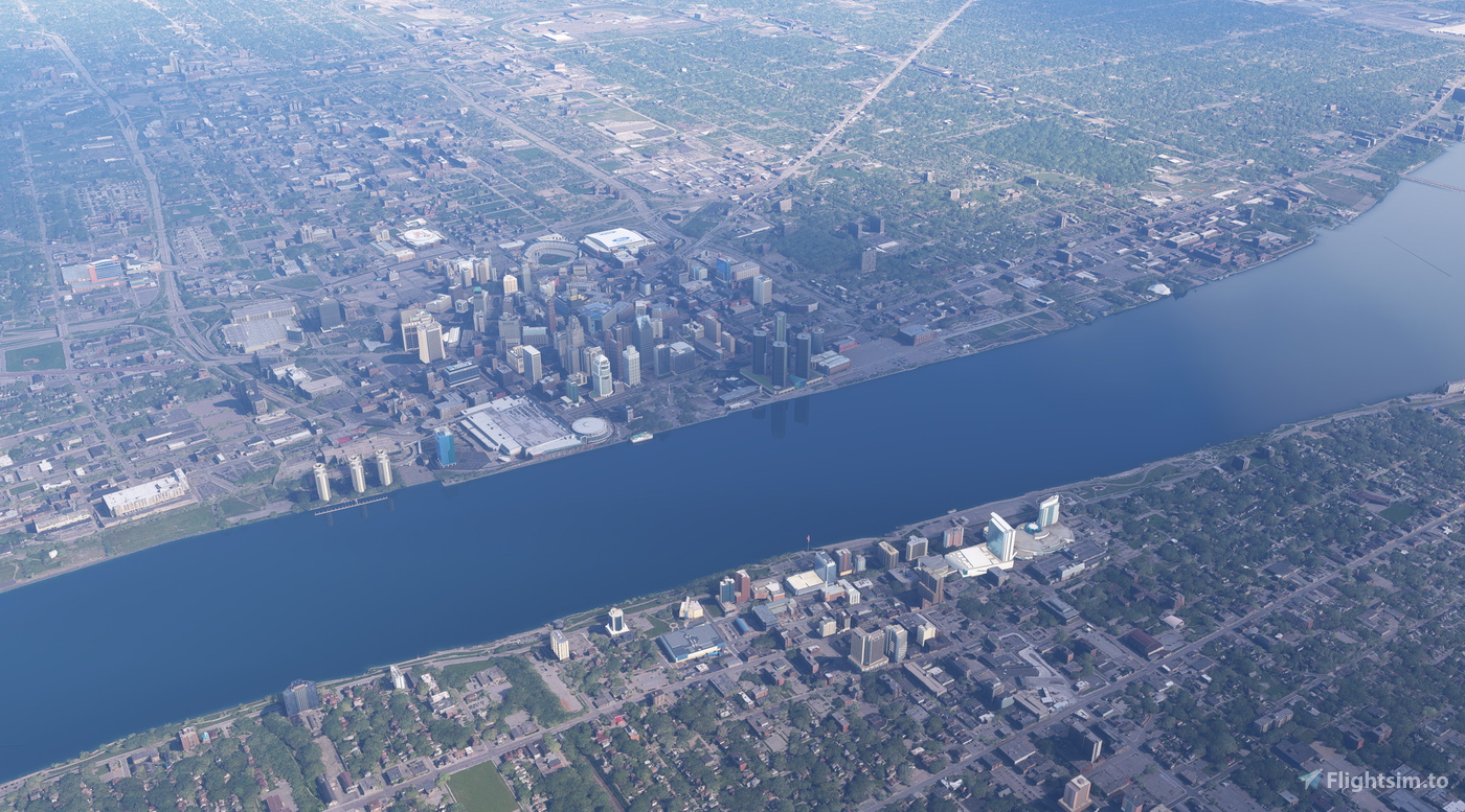 Dfflyer Direct Detroit & Windsor City Pack for Microsoft Flight