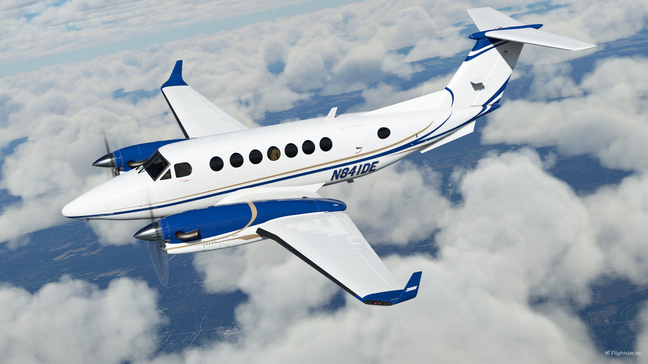 Black Square Beechcraft King Air N841DE For Microsoft Flight Simulator ...